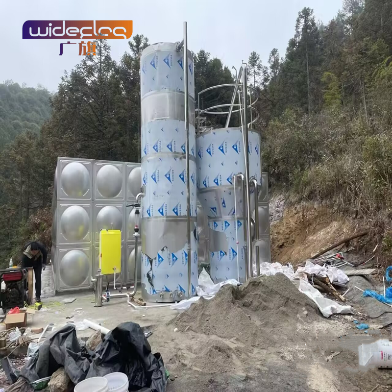 定制不銹鋼一體化凈水器 村鎮(zhèn)水廠集中供水重力無閥過濾器